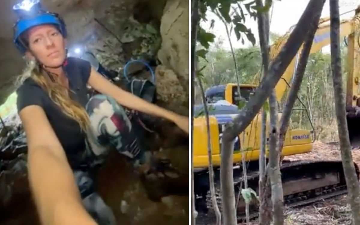 Captan vibraciones de maquinaria pesada del Tren Maya sobre cenotes | Video